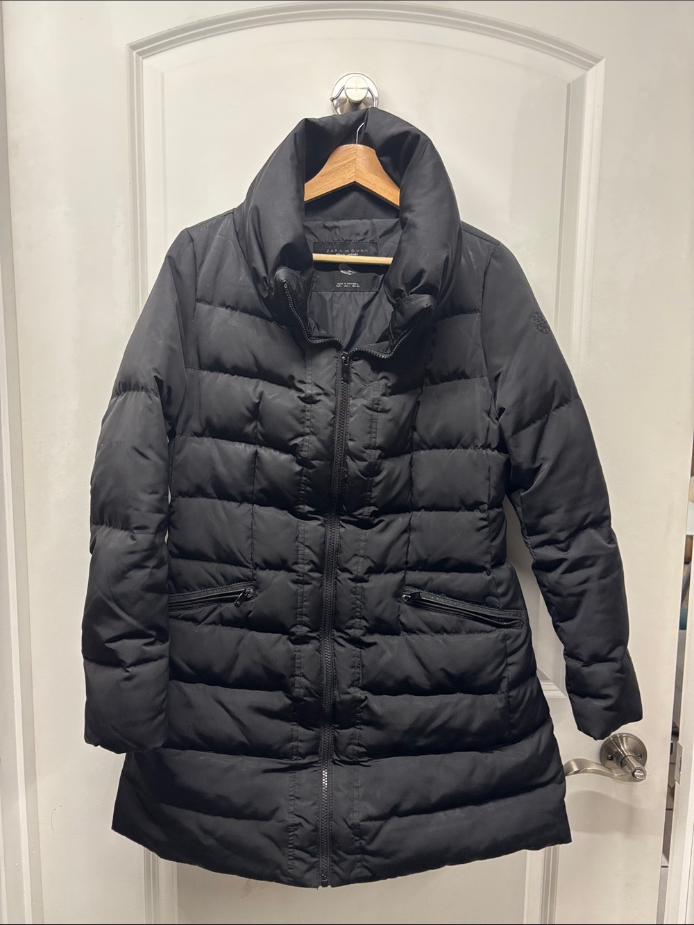 ZARA Black Quilted Puffer Coat - Women